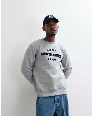 GANT Graphic Logo Crew Neck Jumper - White