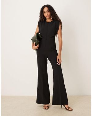 Mango Sleeveless Flared Jumpsuit - Black