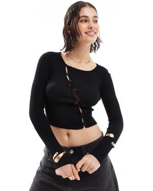 Cotton On – asymmetrische strickjacke - Schwarz