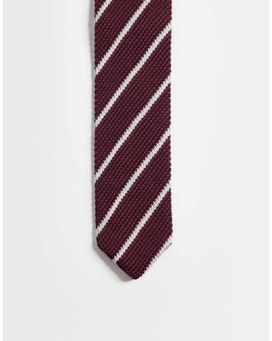 ASOS Knitted Stripe Tie - Purple
