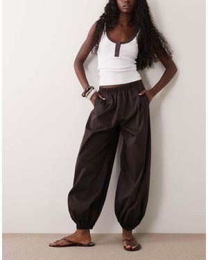 Jdy Pantaloni A Palloncino Marroni - Nero