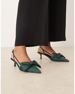 ASOS Sunshine Kitten Heel Slingback Shoes - Black