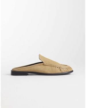 ASOS Wide Fit Mystique Premium Loafer Mules - White