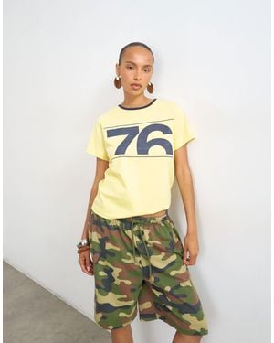TOPSHOP '76' Graphic Baby Tee - Green