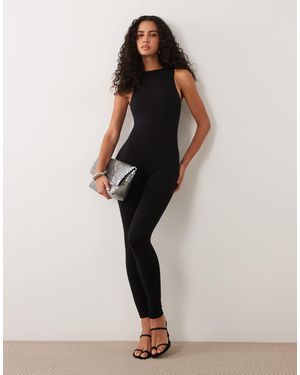 AFRM Kiki strick-crepe-overall mit stehkragen und nahtlos - Schwarz