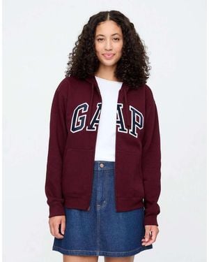Gap Logo Zip Through Hoodie - Red