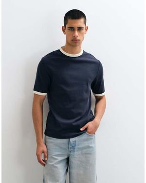 Only & Sons T-Shirt Met Contrasterende Boorden - Blauw