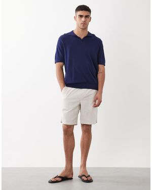 SELECTED Polo Con Intaglio Sullo Scollo - Blu