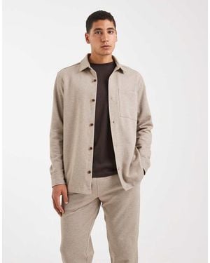 New Look Pique Knit Shacket Co-Ord - Natural