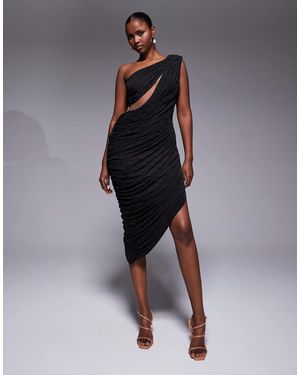 JLUXLABEL – aura – asymmetrisches midikleid - Blau