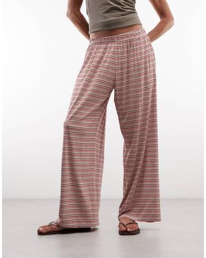 Monki Pantalones Pull-On De Pernera Ancha A Rayas Rosas
