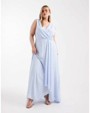 Tfnc Plus – bridesmaid – chiffon-maxikleid - Blau