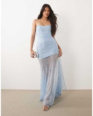 Oh Polly Premium Embellished Lace Corset Gown - White
