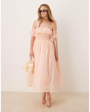 True Decadence Strapless Midi Dress - Natural