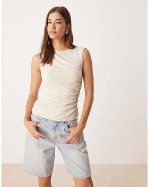 ASOS Modal Wrap Detail Sleeveless Top - White
