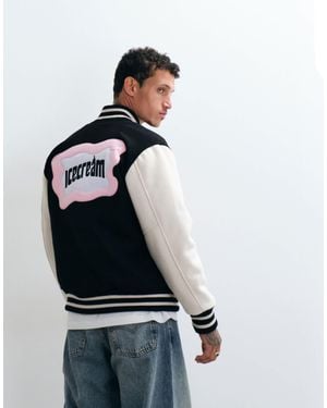 ICECREAM Cones & Bones Varsity Jacket - White