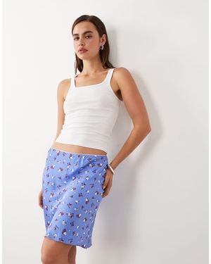 Mango Starring Hailey Bieber Knee Length Skirt - Blue