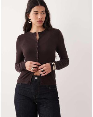 ASOS Cárdigan De Punto Fino De (Parte De Un Conjunto) - Negro