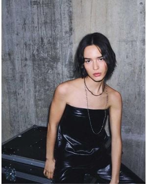 Pull&Bear Shimmery Strapless Top - Grey