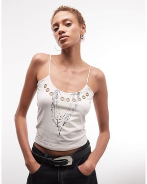 Nike Sportswear Chill Tank Top With Necklace Print - White