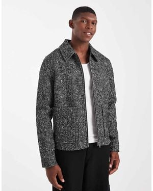 ASOS Wool Look Harrington Jacket - Grey