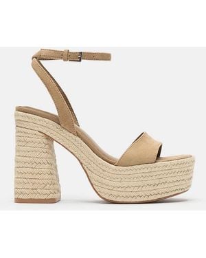 Pull&Bear Jute High-heel Sandals - Natural