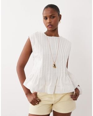 ASOS Pleat Front Sleeveless Top - White