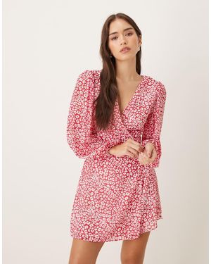 Glamorous V-Neck Mini Dress - Pink