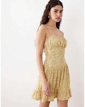 ASOS Cami Gathered Skirt Mini Dress - Natural