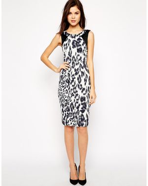 Karen Millen Vestido ajustado con estampado - Blanco