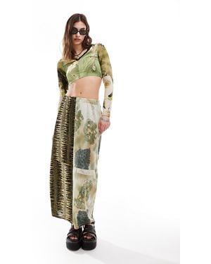 Reclaimed (vintage) Revived X Glass Onion Maxi Skirt - Metallic