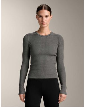 Oysho Textured Knit Base Layer T-Shirt - Grey