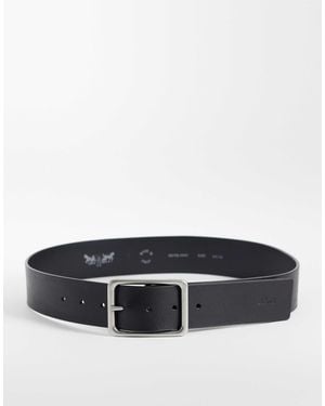 Levi's Ceinture en cuir à boucle rectangulaire large noire - Multicolore