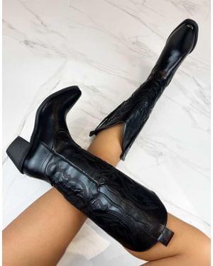 GIA STUDIOS Cowboy Western Boots - Black