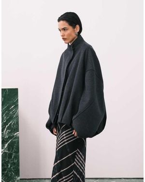 ASOS Premium Short Formal Bubble Hem Coat - Blue