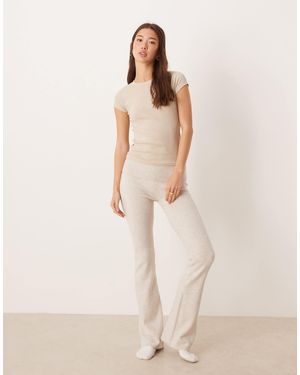 Hollister Gilly Hicks Loungewear Lightweight Knit Bootleg Pants Mix & Match - Natural