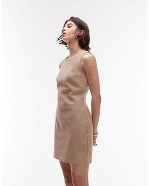 TOPSHOP Denim Square Neck Tailored Dress - Multicolor
