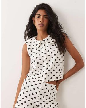 Miss Selfridge Peter Pan Collar Button Through Tank - Multicolour
