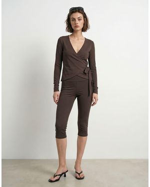 HYPEDROP Top Cruzado Marrón Chocolate - Multicolor