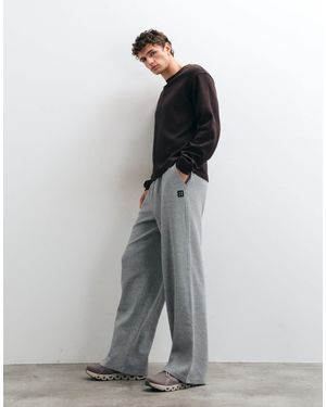 4505 Rest Day Waffle Wide Leg Sweatpants With Drawstring Waist - Gray