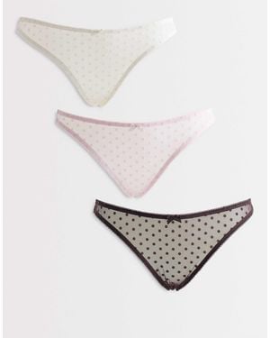 Cotton On Olivia Mesh 3 Pack Briefs - White