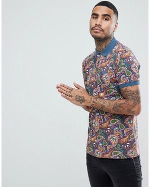 Pretty Green Paisley Polo Shirt - Multicolour