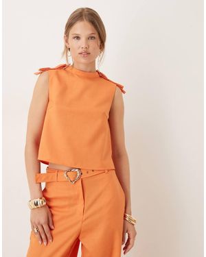 Sister Jane Bow Detail Top - Orange