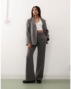 Weekday Co-ord Mid Waist Slouchy Pants With Front Pleats - Gray