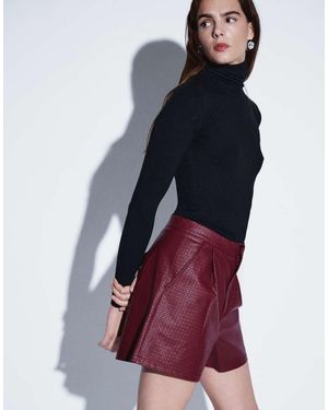 ASOS Basket Weave Leather Look Mini Short - Red