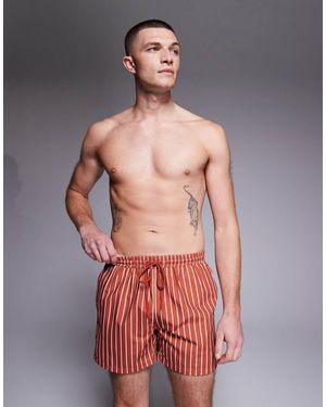 South Beach Stripe Swimshort - Red