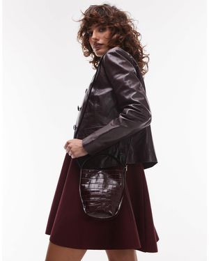 ARKET Leather Cross Body Bucket Bag With Detachable Strap - Brown