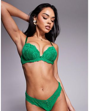 Ann Summers Sexy Lace Padded Plunge Bra - Green