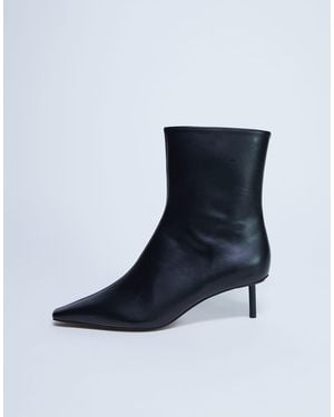TOPSHOP Narla Premium Real Leather High Pin Heeled Ankle Boots - Blue
