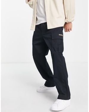 Napapijri Pantaloni Cargo Neri Con Logo Applicato - Blu